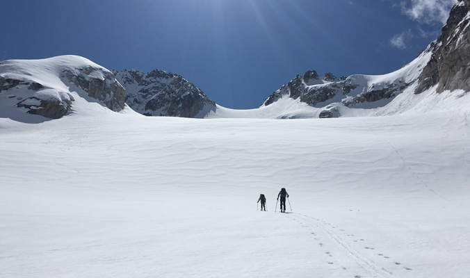 Mike Rolfs and Coron Polley ascending Silver Star Peak. | North Cascades, Washington | Photo: Lucy Higgins