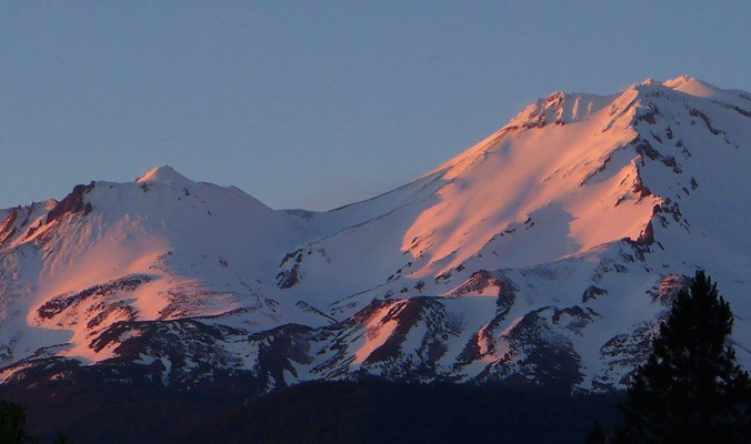 Sunset on the West Face of Shasta. [Photo] Rich Meyer