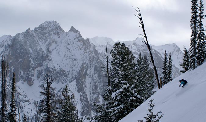 Rachel Wood steps it up in the Sawtooth Mountains, Idaho. [Photo] Tyler Cohen