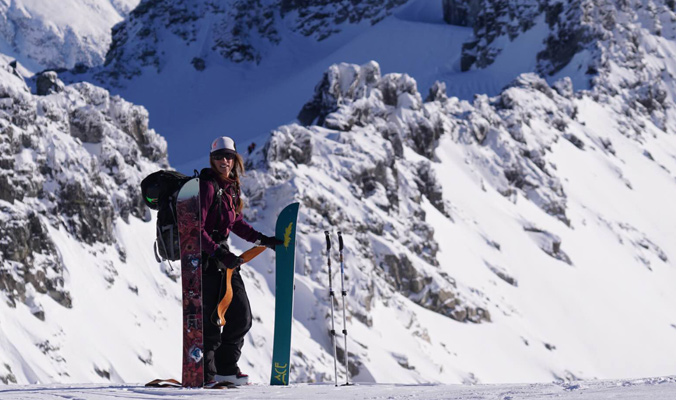Christine Feleki in the midst of an alpine transition. [Photo] Jameson Florence