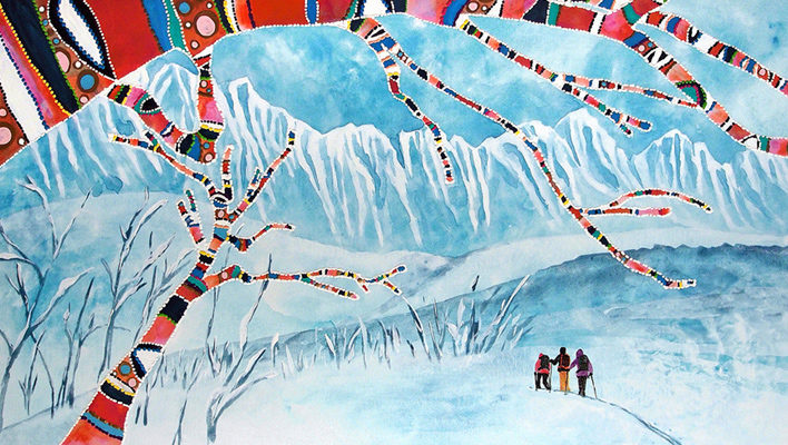 Skintrack Sketches: Artist Dawn Gerety paints her love of Alaska and the Chugach Mountains