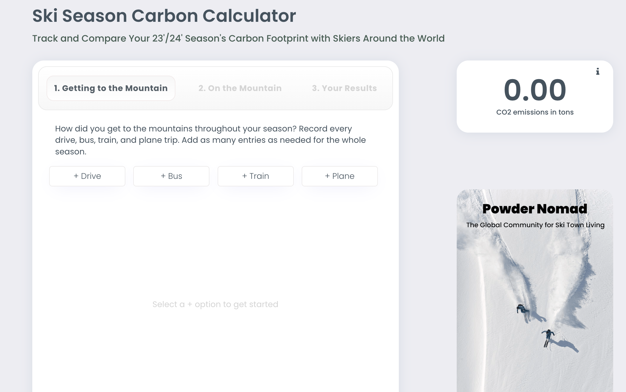 What’s Your Carbon Ski-print: Nomadic Skier Creates Carbon Calculator for Earth Day